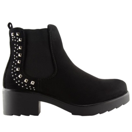 Stivaletti Chelsea neri con borchie Z175 Black nero