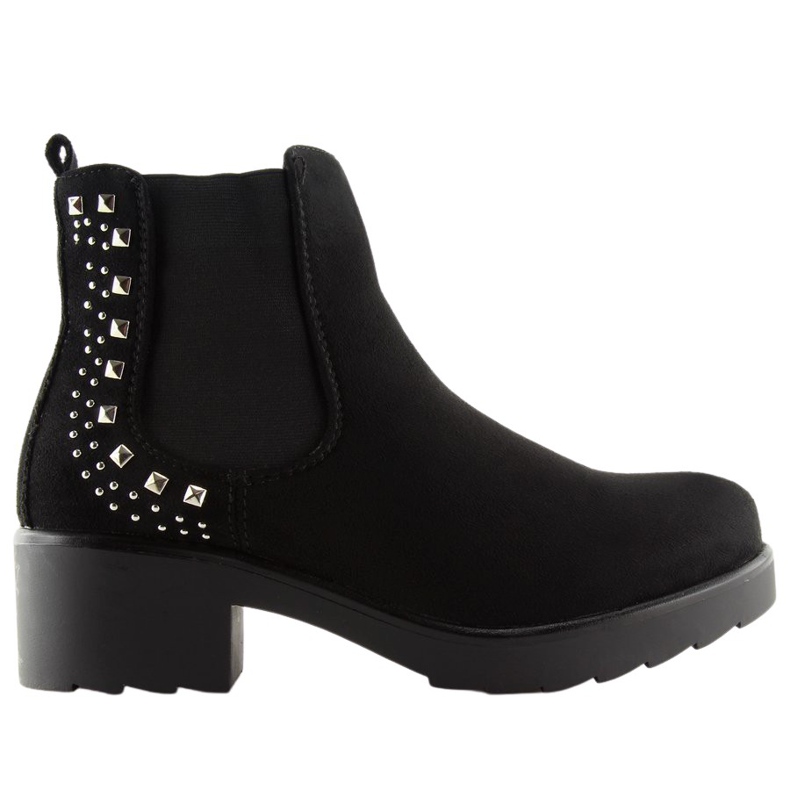 Stivaletti Chelsea neri con borchie Z175 Black nero