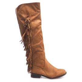 Stivali in pelle scamosciata caldi Boho B13H Camel marrone