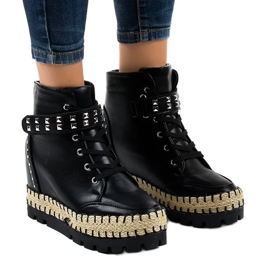 Stivaletti trapper da donna neri AJ-547 nero