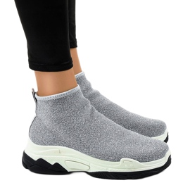 Scarpe sportive grigie con elastico LA33P grigio