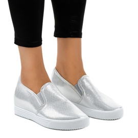 Sneakers con zeppa argento DD466-2 grigio