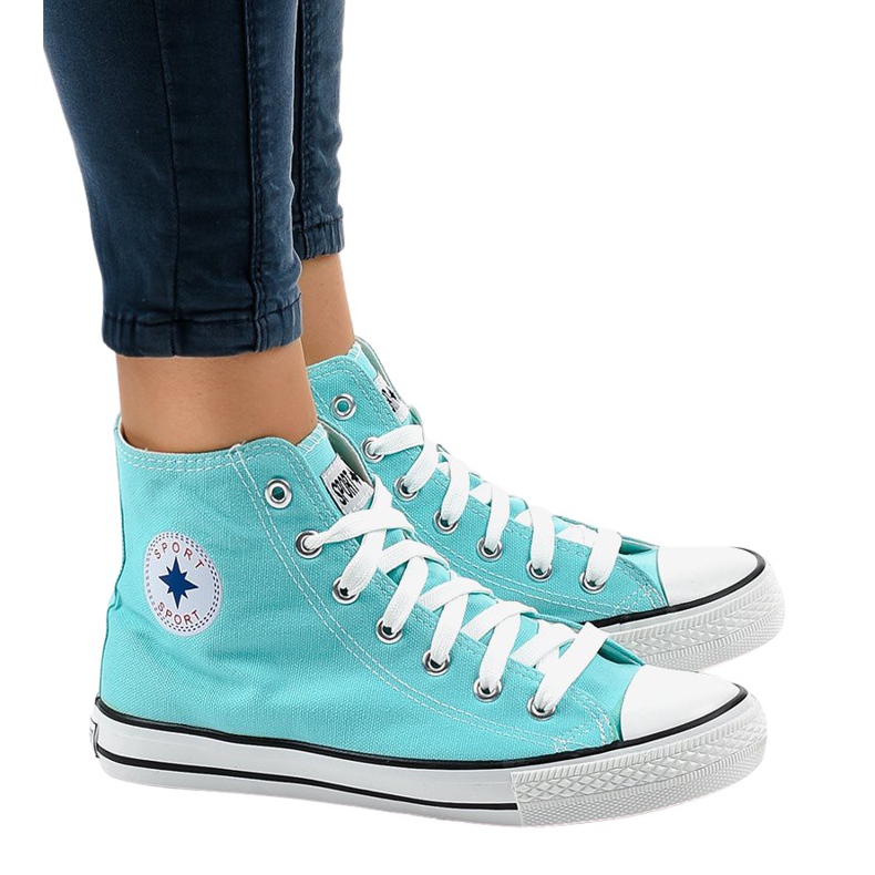 Sneakers alte classiche menta DTS8224-13 multicolore verde