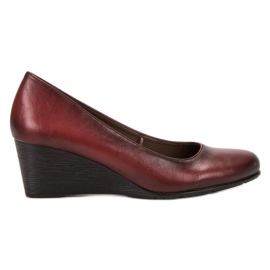 Vinceza Décolleté bordeaux su zeppa rosso