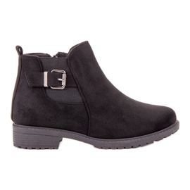 SHELOVET Stivaletti in pelle scamosciata nero