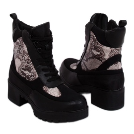 Nero Stivali neri da donna 99-58 Snake Skin
