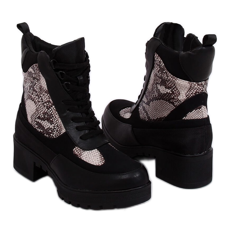 Nero Stivali neri da donna 99-58 Snake Skin