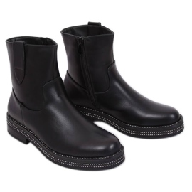Stivali neri piatti da donna neri CH1812-1 Black nero