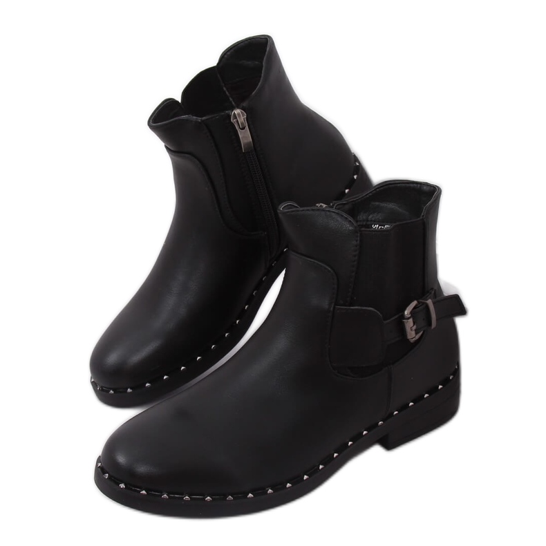 Stivaletti Chelsea neri da donna HFN-2279 Nero