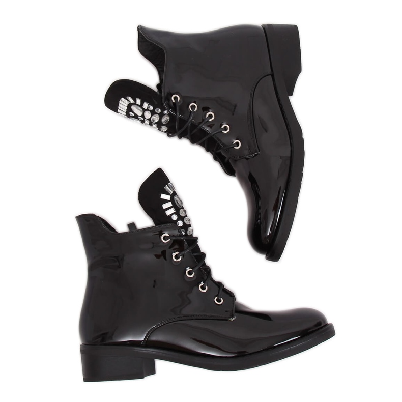 Stivali da donna laccati neri NC866 Black nero