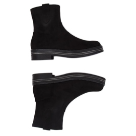 Stivali neri piatti da donna neri CH1812-2 Black nero