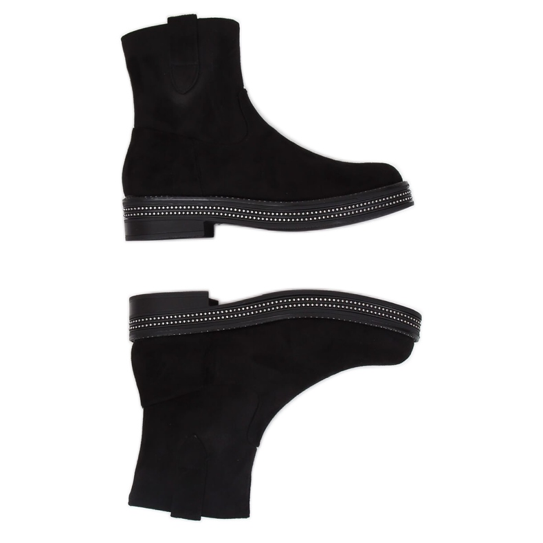 Stivali neri piatti da donna neri CH1812-2 Black nero
