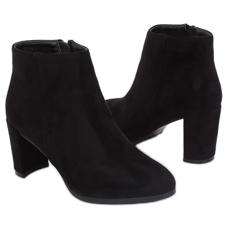 Stivaletti classici neri con tacco alto A6801 Black nero