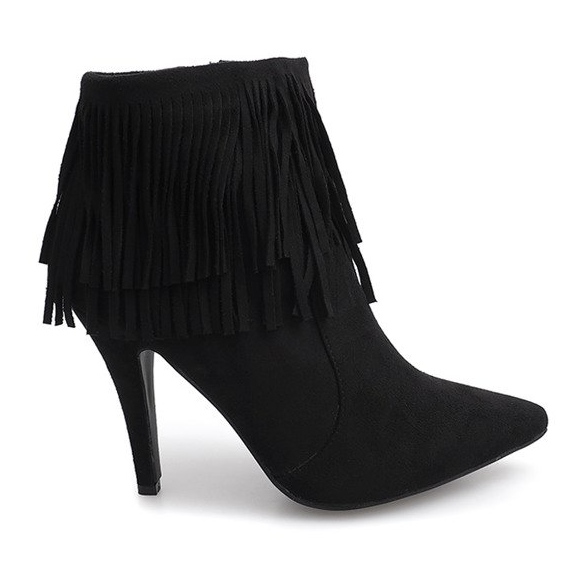 Stivali neri su uno spillo Boho 99-95 Black nero