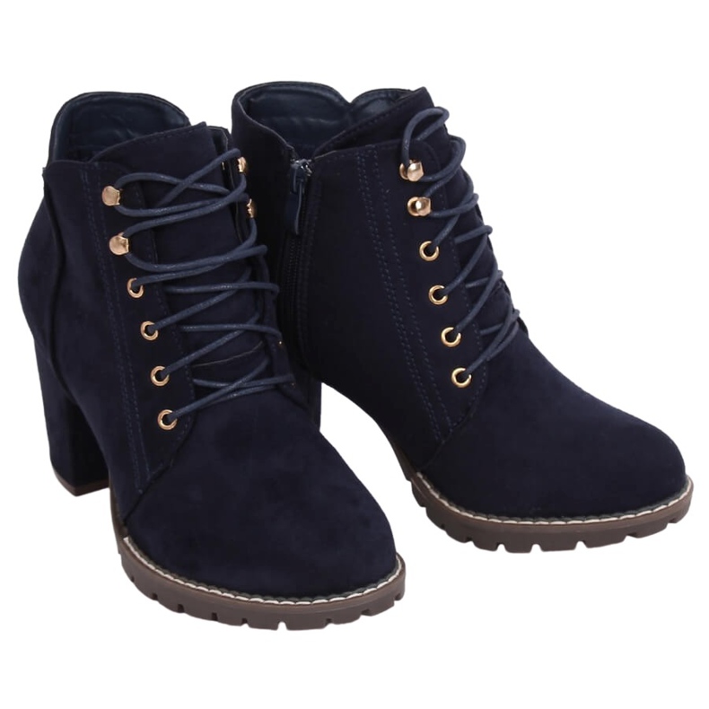Stivali blu navy con tacco alto 995-30 Navy
