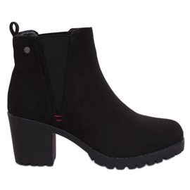 Stivali neri con tacco largo W373 Black nero