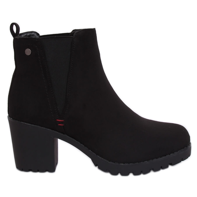Stivali neri con tacco largo W373 Black nero