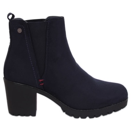 Stivali blu navy con tacco largo W373 Blue