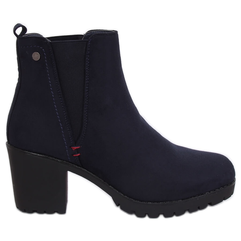 Stivali blu navy con tacco largo W373 Blue