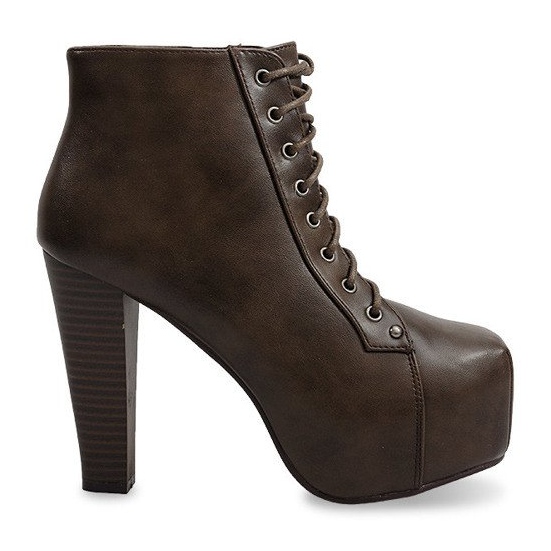 Solid Stivali Sul Tacco 9502 Marrone