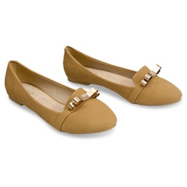 Bellissime ballerine con fiocco in metallo 356 Beige