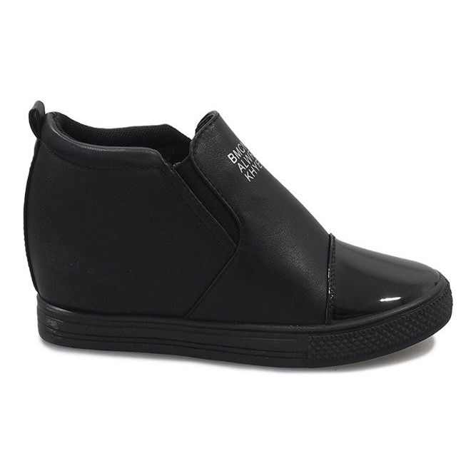 Sneakers nere sulla zeppa DD408-1 nero