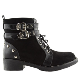 Stivaletti stringati neri L3382 Nero