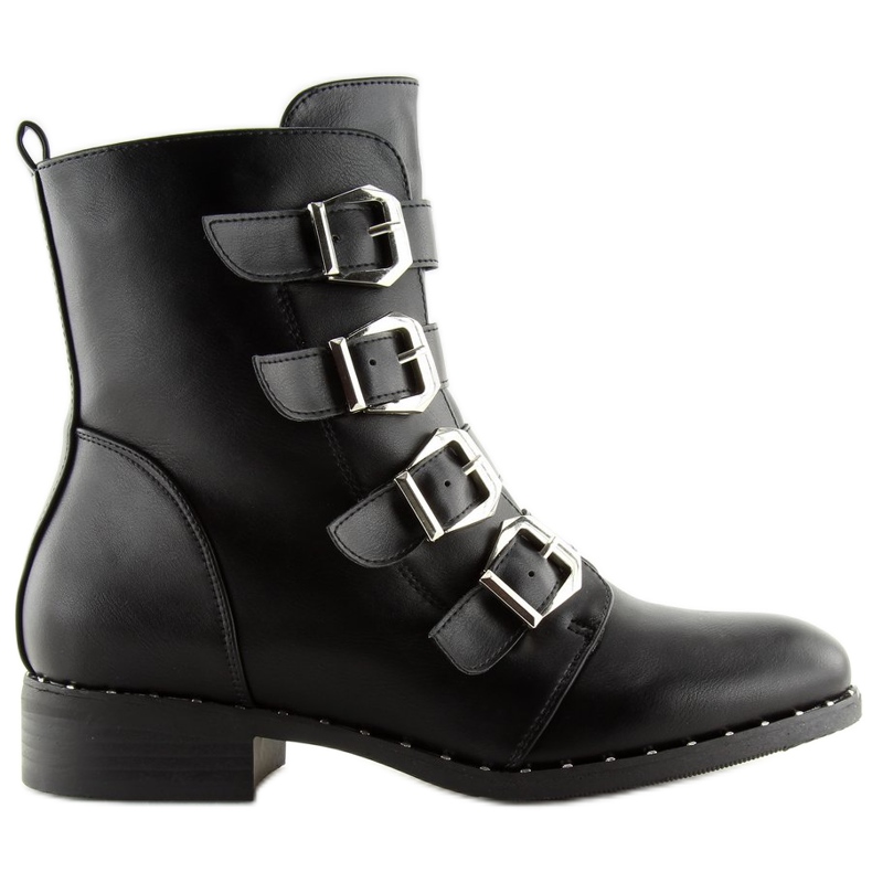 Stivali neri con fibbie 6312 Nero