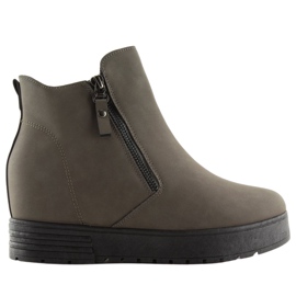 Stivali grigi su una zeppa nascosta SJ657 Dark Grey grigio