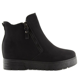Stivali neri su una zeppa nascosta SJ657 Black nero