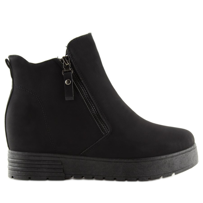 Stivali neri su una zeppa nascosta SJ657 Black nero