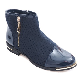 Stivali eleganti traforati B8107 Navy Blue blu navy