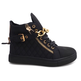 Sneakers alte trapuntate R-35 nere nero
