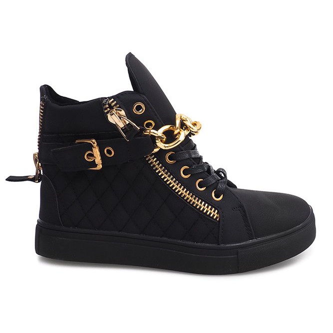 Sneakers alte trapuntate R-35 nere nero