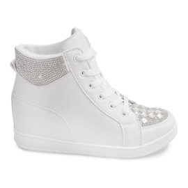 Sneakers Con Paillettes C7165 Bianche bianco