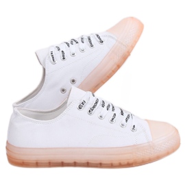 Sneakers da donna bianche e rosa B111-2 WHITE/ROSA bianca