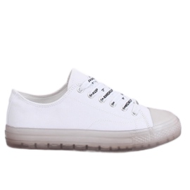 Sneakers da donna bianche e grigie B111-2 WHITE/GREY bianco