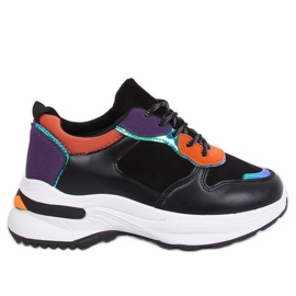 CB-19056 NERO / ARANCIO scarpe sportive nere multicolore