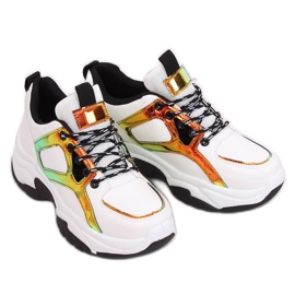 Bianco CB-19055 Scarpe sportive bianche multicolore