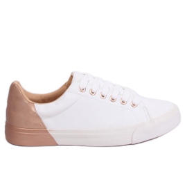Sneakers donna bianche e champagne A88-29 W-CHAMPAGNE bianco multicolore