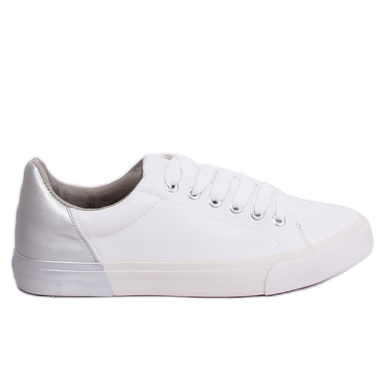 Sneakers donna bianche e argento A88-29 W-SILVER bianca grigio