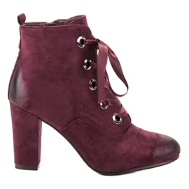 Vinceza Stivali in camoscio bordeaux rosso