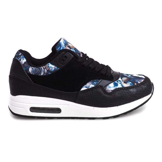 Scarpe Sneakers Flowers R-50 Nero