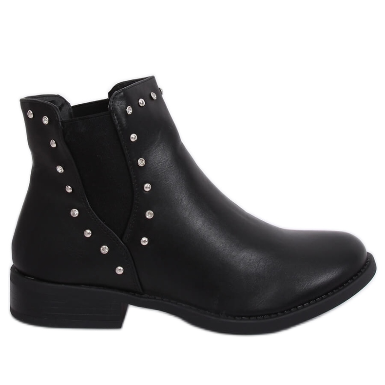 Stivaletti Chelsea neri con borchie nere HQ927 Black nero