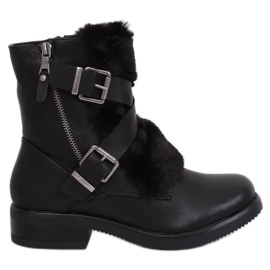 Stivali neri con pelliccia 1061A-PA Black nero