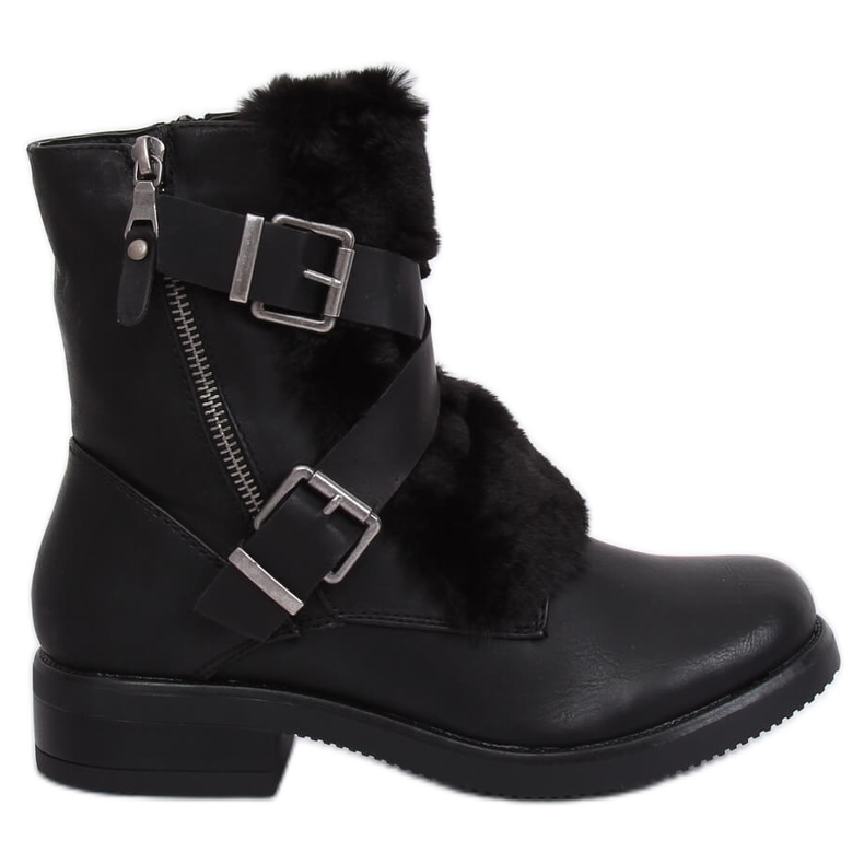 Stivali neri con pelliccia 1061A-PA Black nero