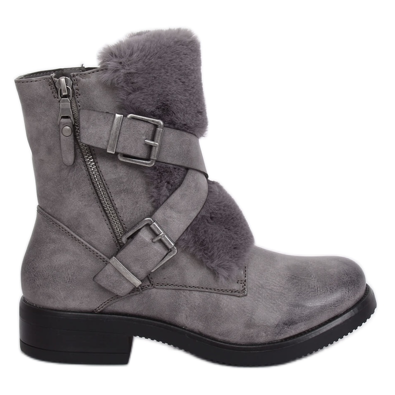 Stivali grigi con pelliccia 1061A-PA Grey grigio
