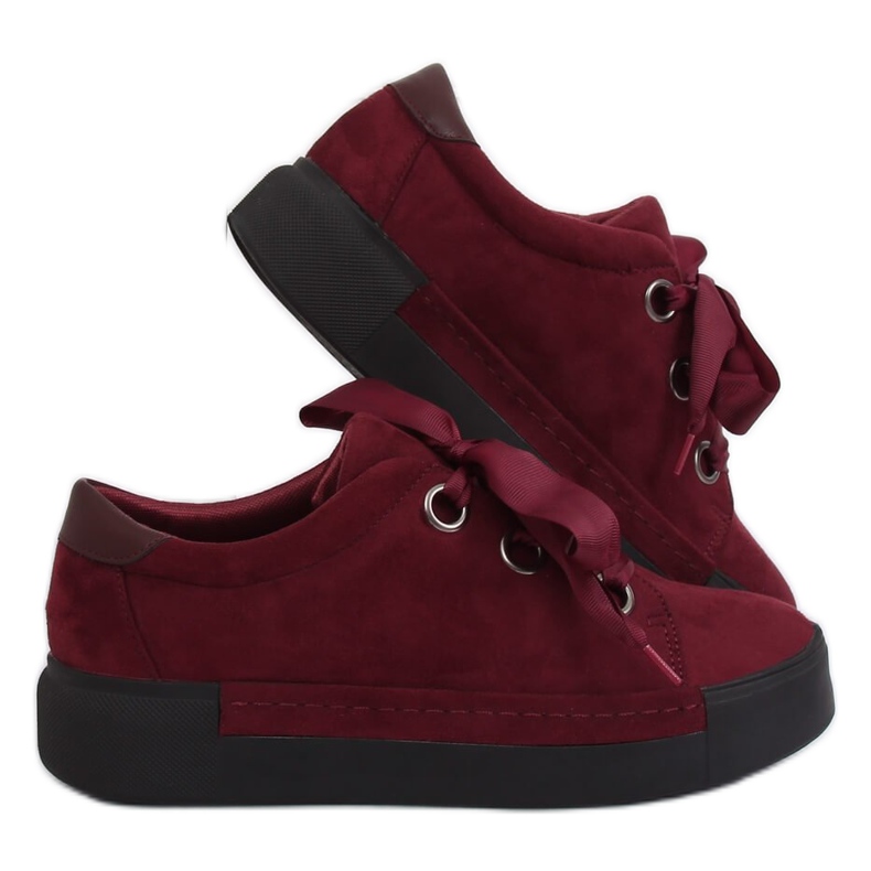 Sneakers da donna bordeaux 1018 Wine II-GAT rosso