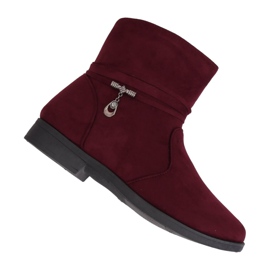 Stivali scamosciati da donna bordeaux MP-53 Red rosso