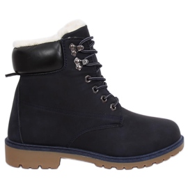 Stivali da donna in legno coibentato blu navy 1121-PA DK.BLUE